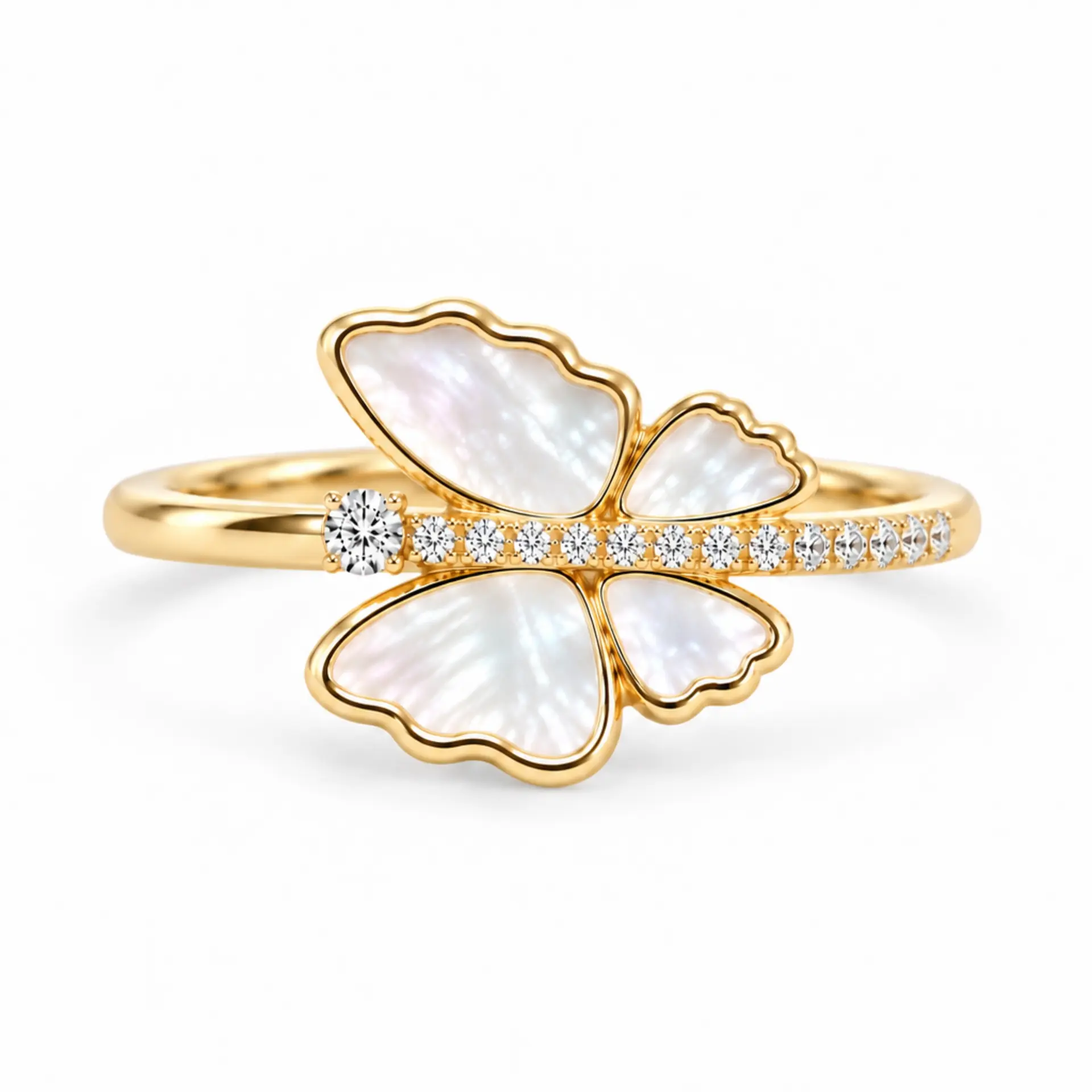 A254 (D) Gold Shell Butterfly Ring